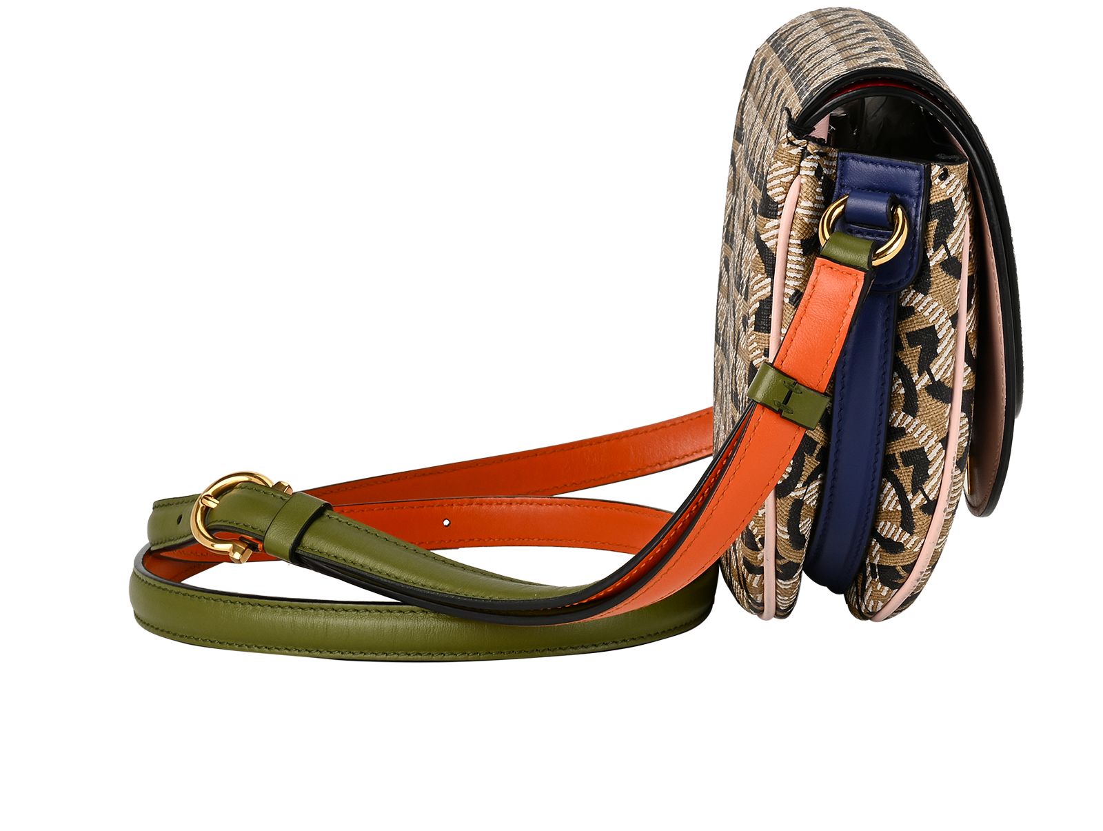 Crossbody, &pound;275, Handbags, Beige/Red, Canvas/Leather, Side view